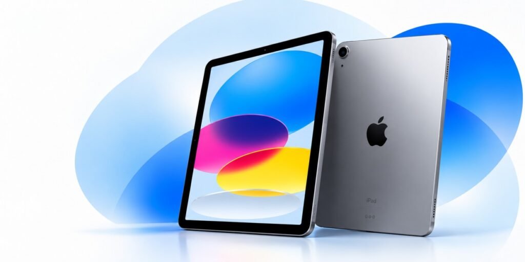 Sleek iPad Duo Amid Blue Gradients